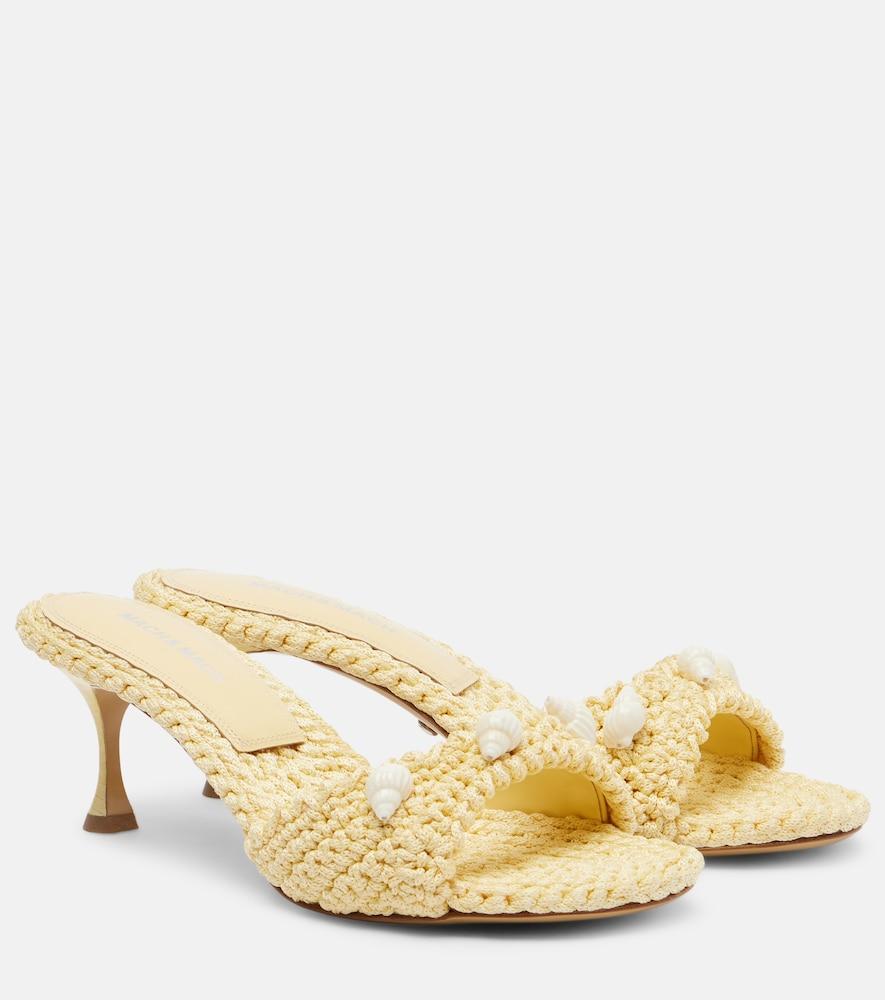 mach & mach embellished crochet mules