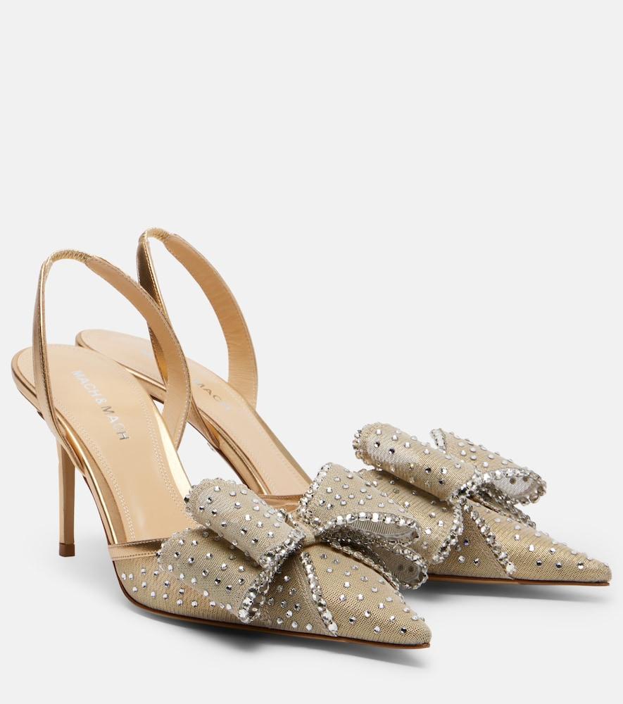 mach & mach le cadeau 85 mesh slingback pumps