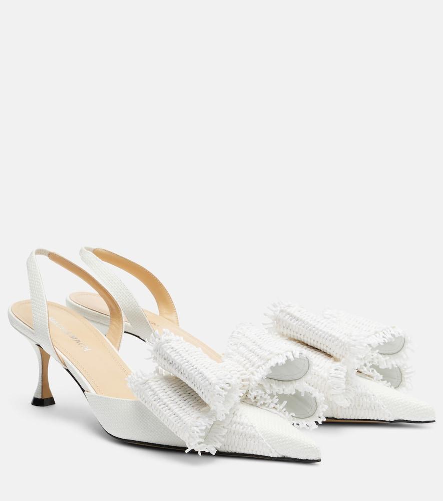 mach & mach le cadeau raffia slingback pumps