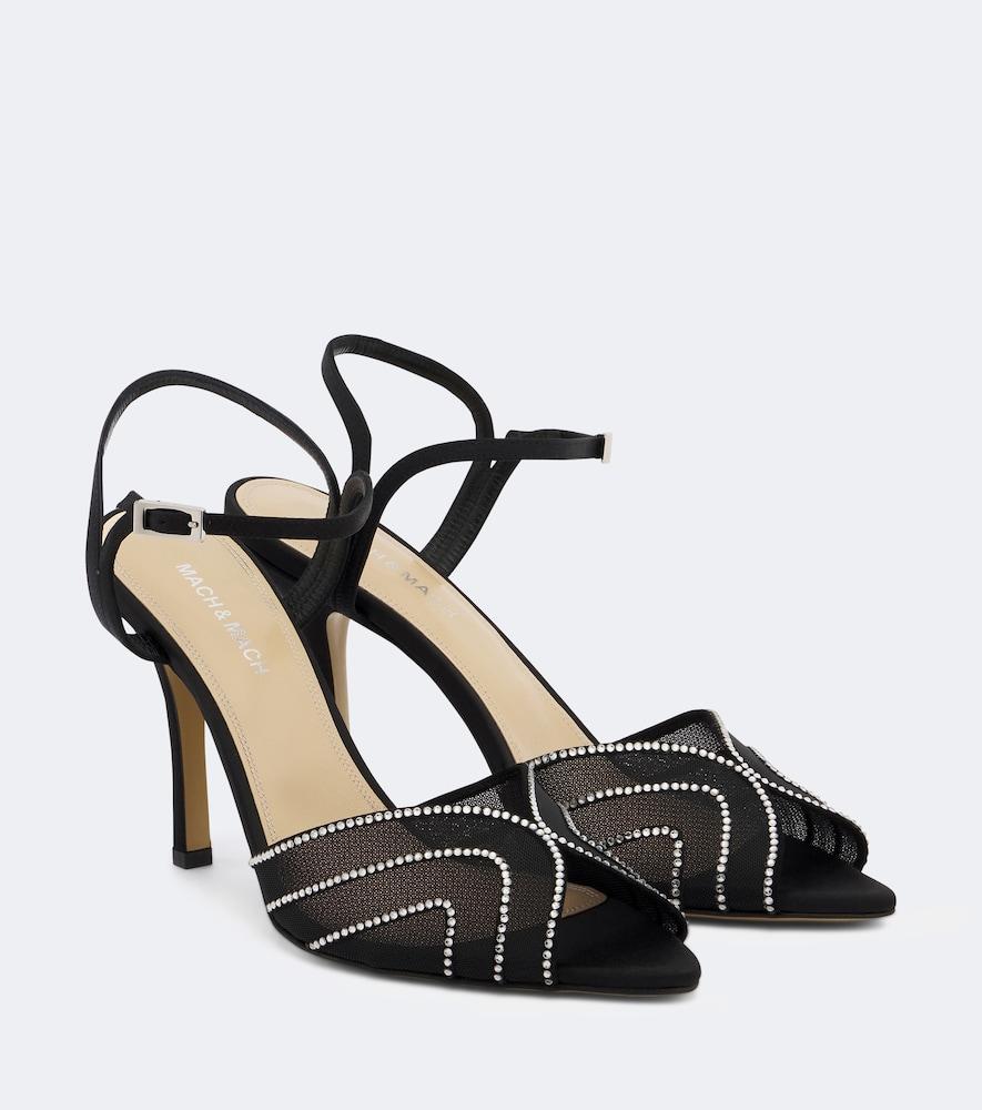 mach & mach rainbow embellished mesh sandals