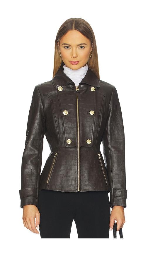 mackage barbara jacket in chocolate. - size m (also in s)