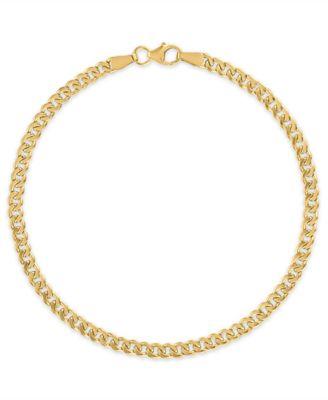 macys double sided cuban chain bracelet in 10k yellow gold