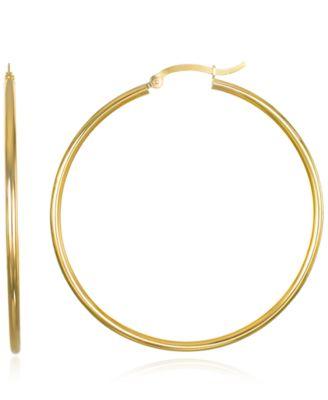 macys hoop earrings in 10k yellow gold collection
