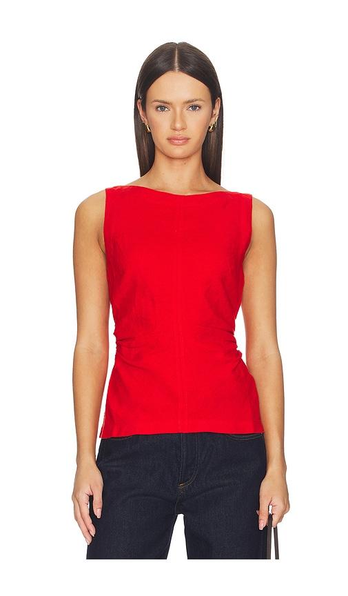 madewell addison linen top in red. - size 10 (also in 2, 12)
