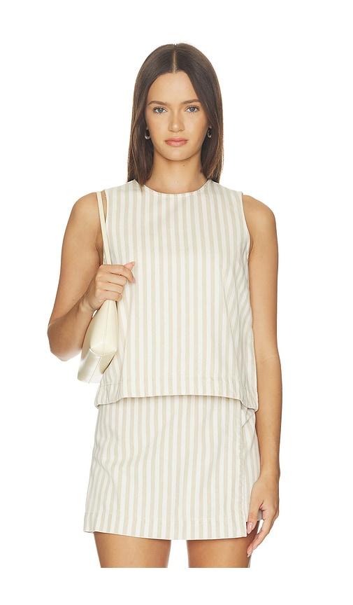 madewell denim boxy shell top in cream. - size l (also in xxs, xs, s, m, xl, xxl)
