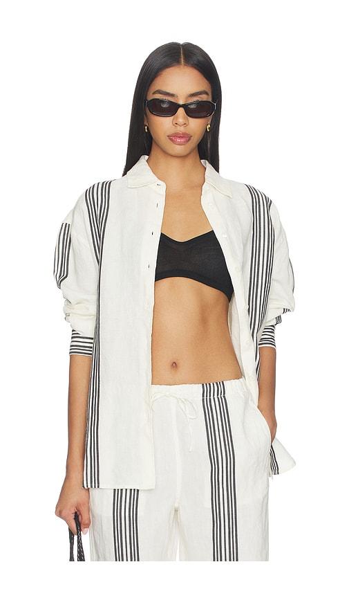 madewell easy linen shirt in white,black. - size l (also in xs, s)