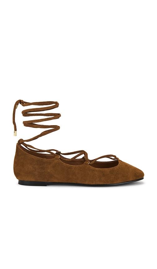 madewell greta lace up flat in brown. - size 6 (also in 7, 8)