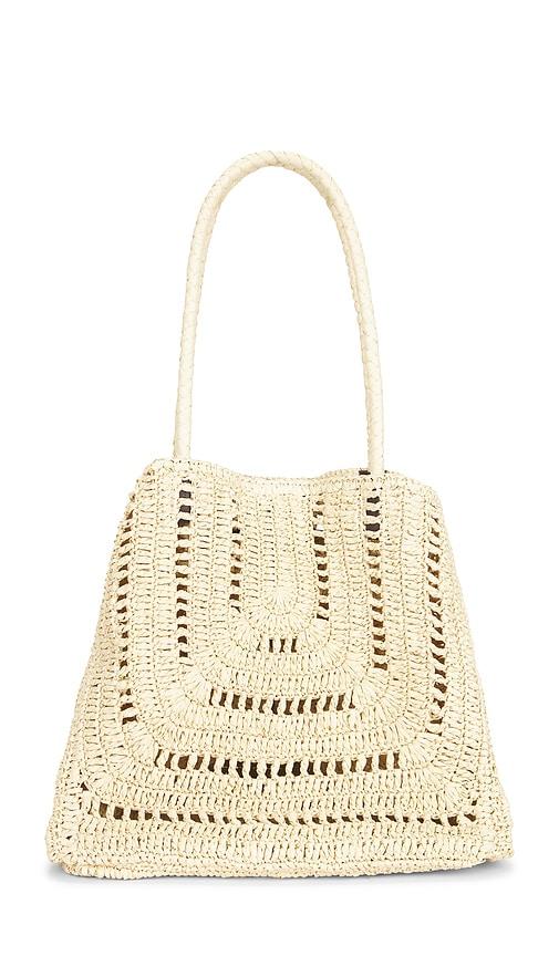 madewell large eyelet raffia tote in neutral.