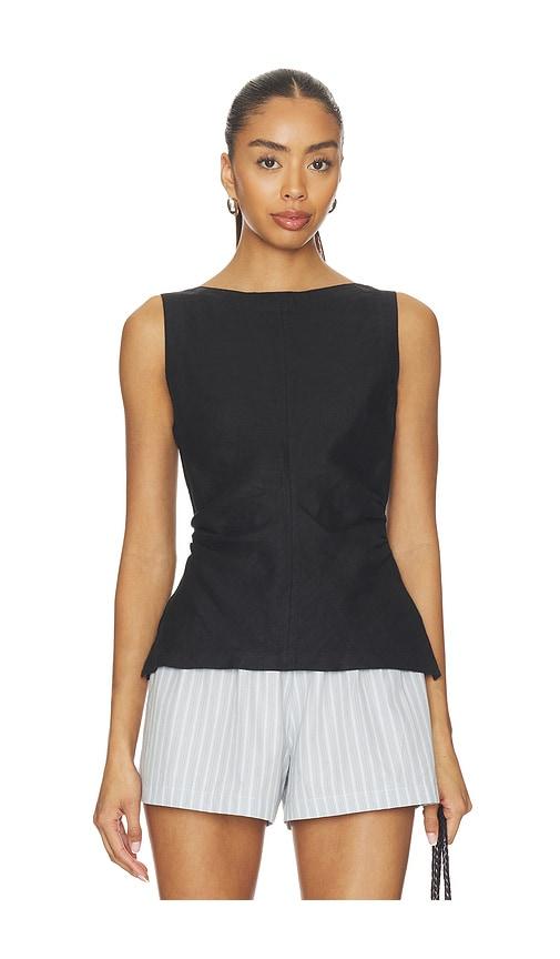 madewell linen addison top in black. - size 10 (also in 2, 6)