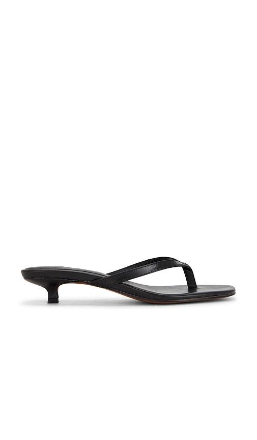 madewell tamia heeled thong sandal in black. - size 6 (also in 6.5, 7, 7.5, 8.5, 9)