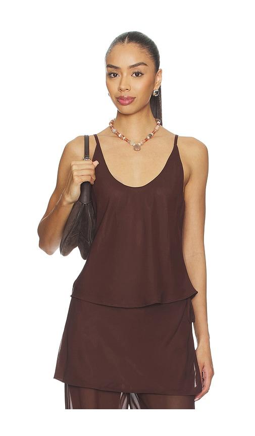 madison the label anastasia tank in chocolate. - size l (also in xs, s, m)