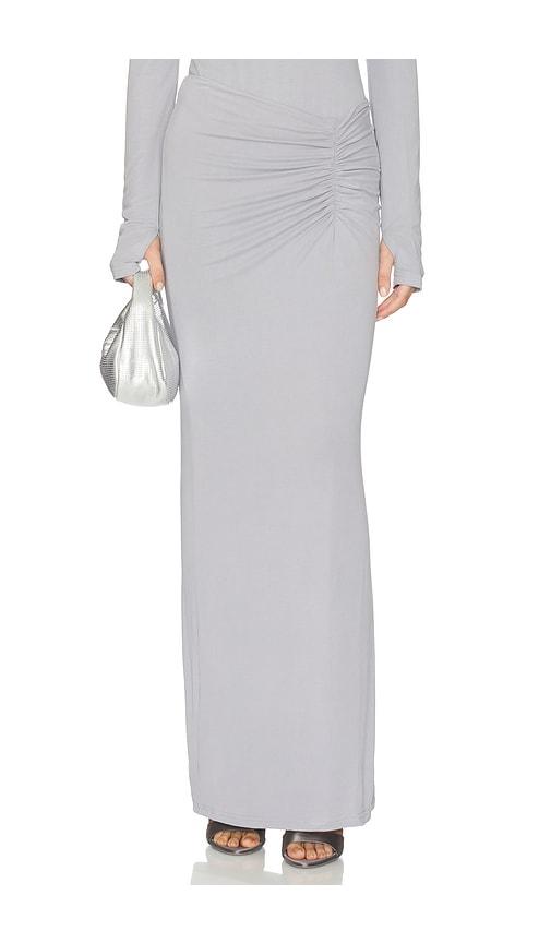 madison the label anella maxi skirt in grey. - size m (also in s, xs)