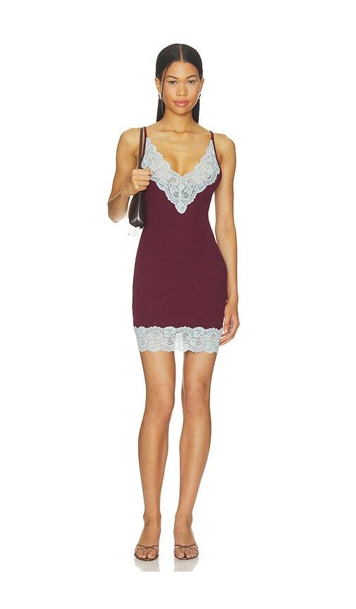 madison the label danae dress in wine. - size l (also in xs, s, m, xl)