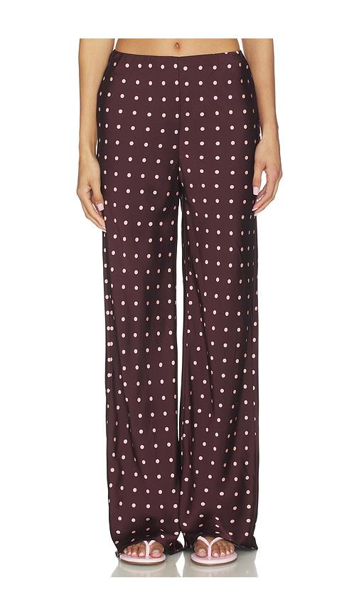 madison the label giovanna pant in chocolate,pink. - size l (also in xs, s, m)