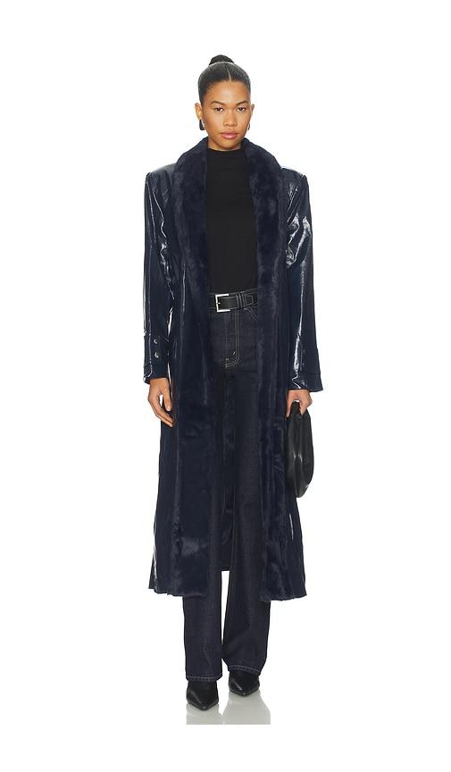 madison the label max coat in navy. - size l (also in xs, m)