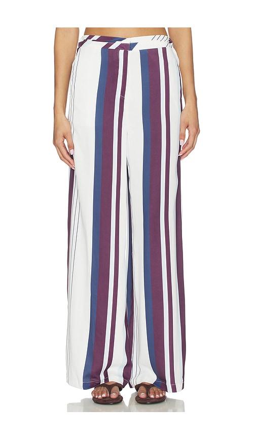 madison the label rowena pant in white,wine. - size l (also in m, s, xs)