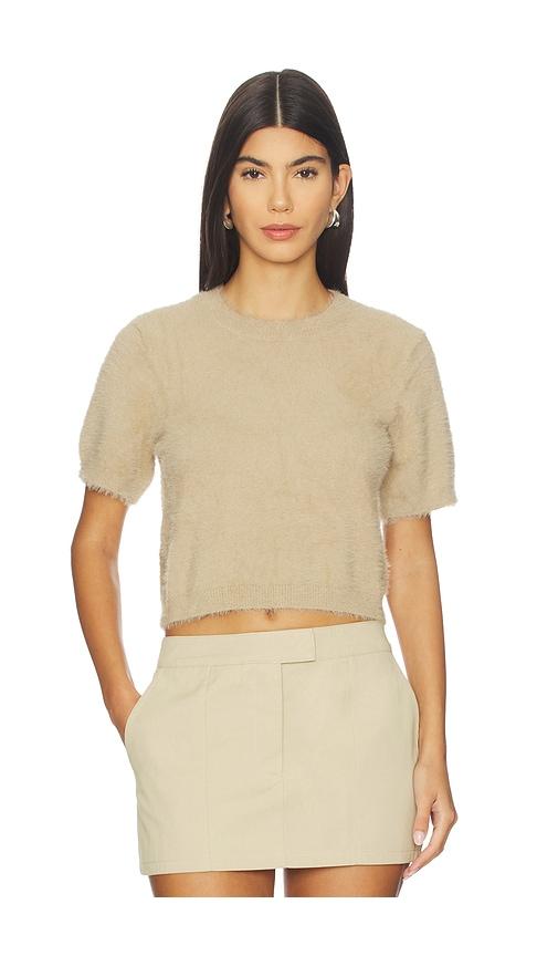 madison the label ruby knit tee in tan. - size l (also in xs, m)
