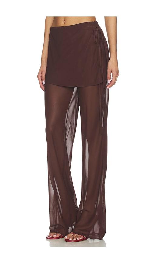 madison the label sara pant in chocolate. - size l (also in m, s, xs)