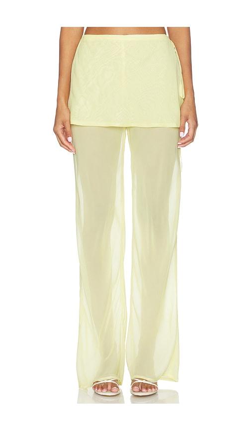 madison the label x revolve sara pants in yellow. - size l (also in xs, s, m, xl)