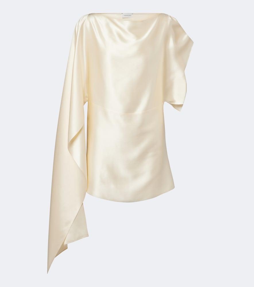 magda butrym asymmetric draped silk satin top
