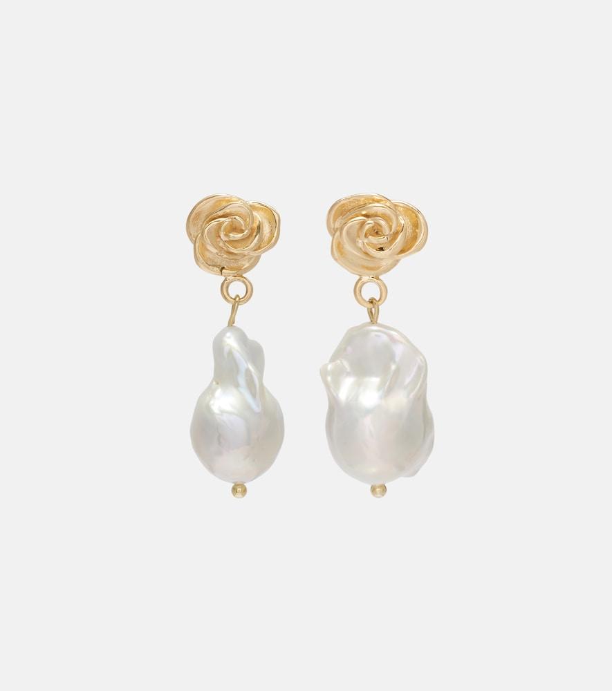 magda butrym baroque pearl gold-plated drop earrings