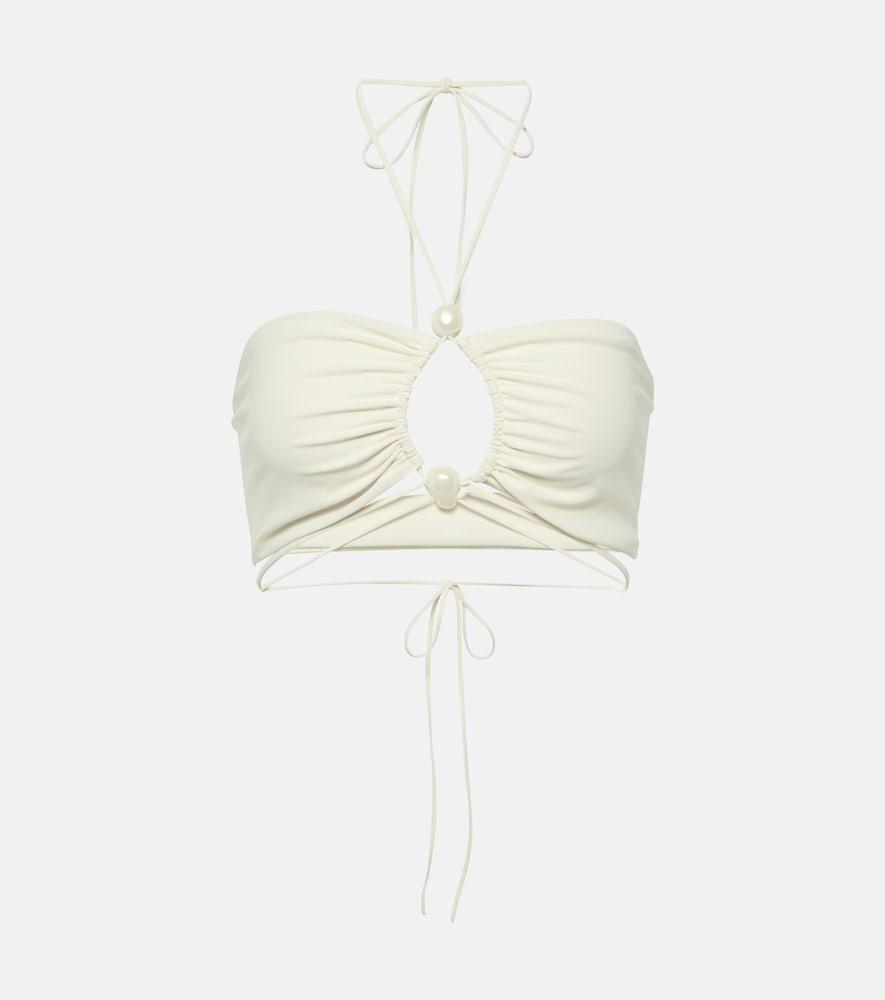 magda butrym beaded bandeau bikini top