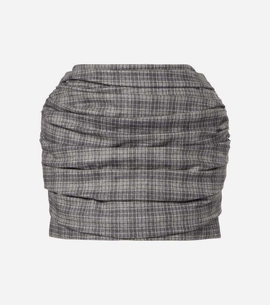 magda butrym checked wool and cashmere miniskirt