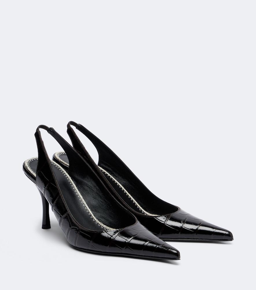 magda butrym croc-effect leather slingbacks
