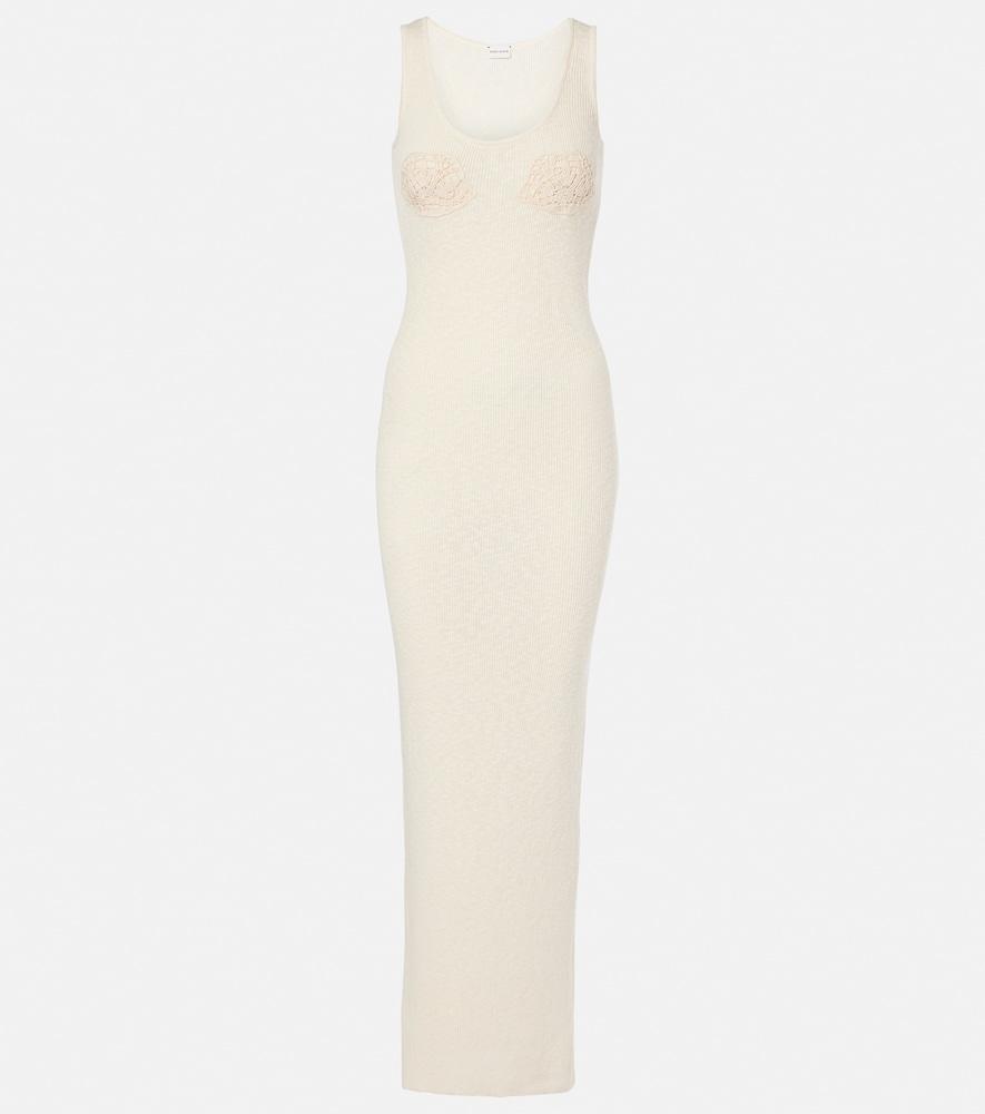 magda butrym crochet linen and cotton maxi dress