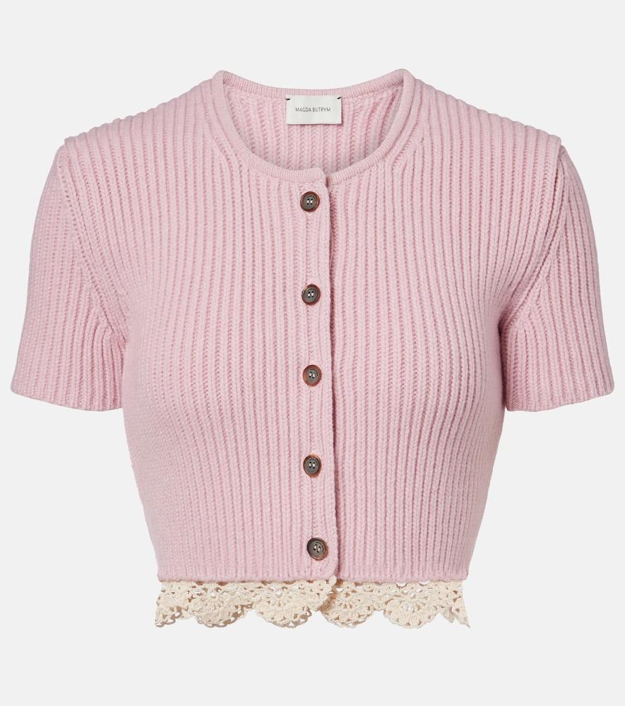 magda butrym crochet-trimmed cashmere top