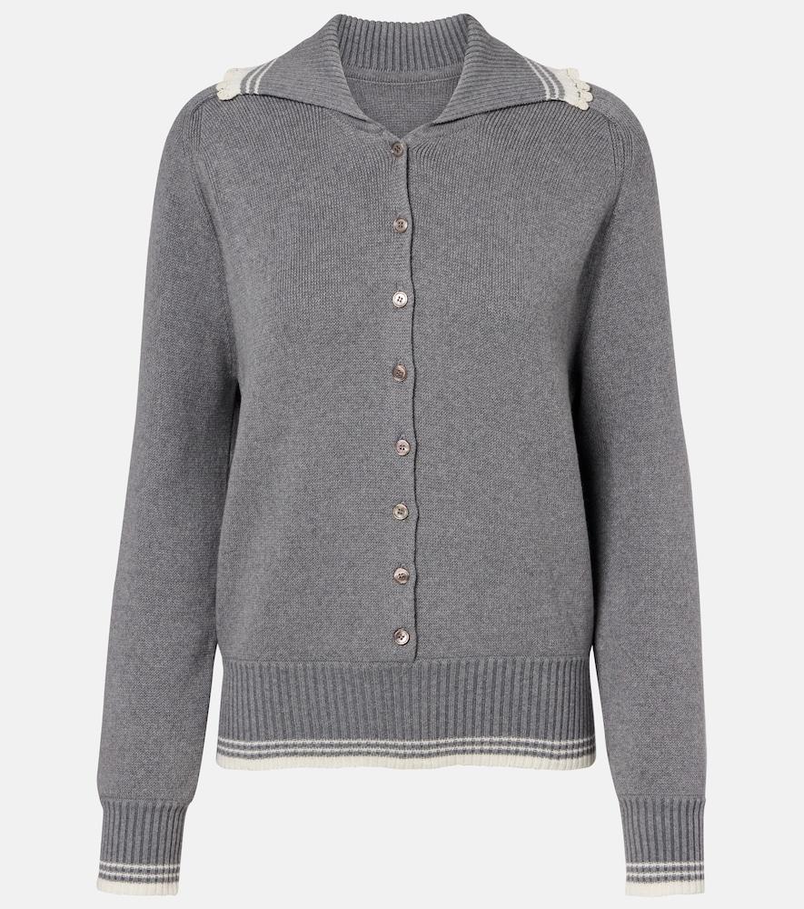 magda butrym crochet-trimmed cotton and cashmere polo sweater