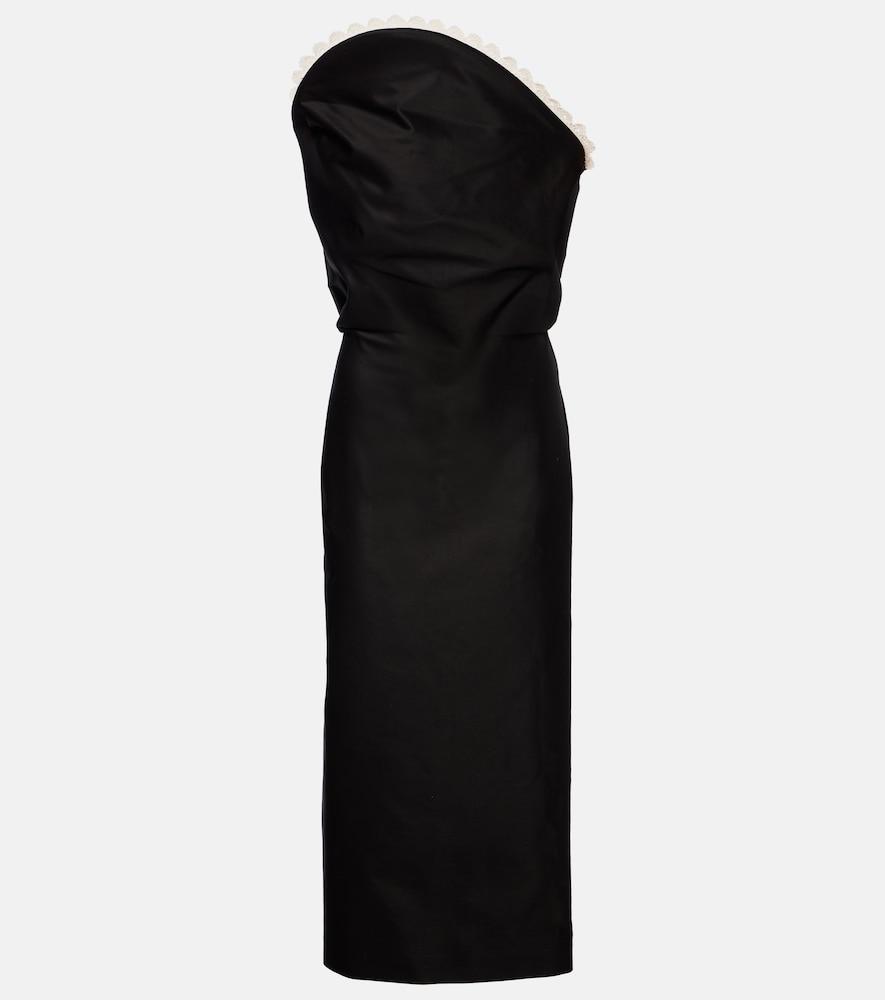 magda butrym crochet-trimmed cotton midi dress