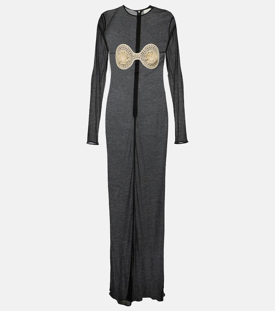 magda butrym crochet-trimmed jersey maxi dress