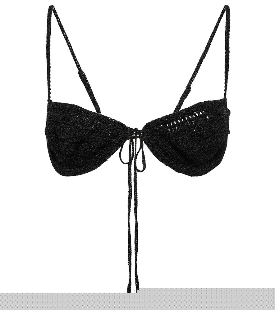 magda butrym crocheted cotton-blend bra