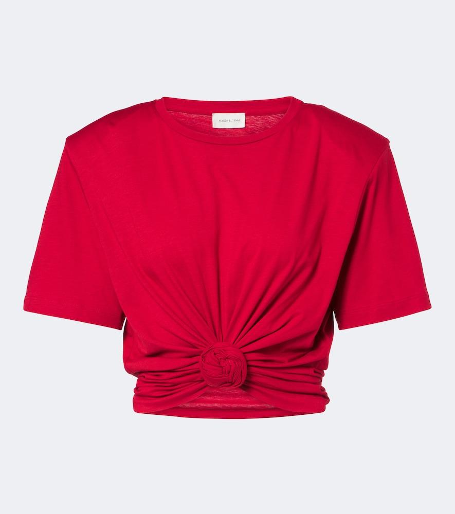 magda butrym cropped cotton-blend jersey t-shirt