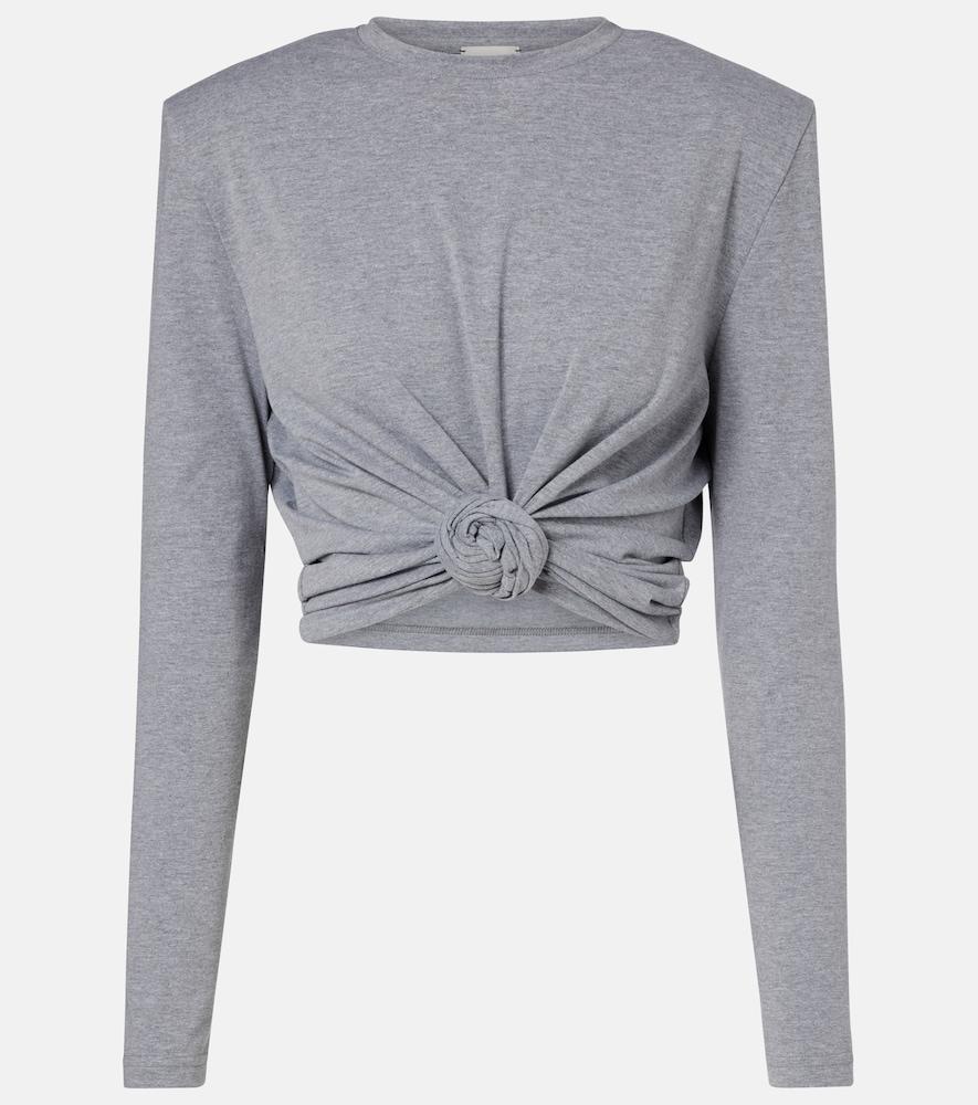 magda butrym cropped cotton-blend jersey top