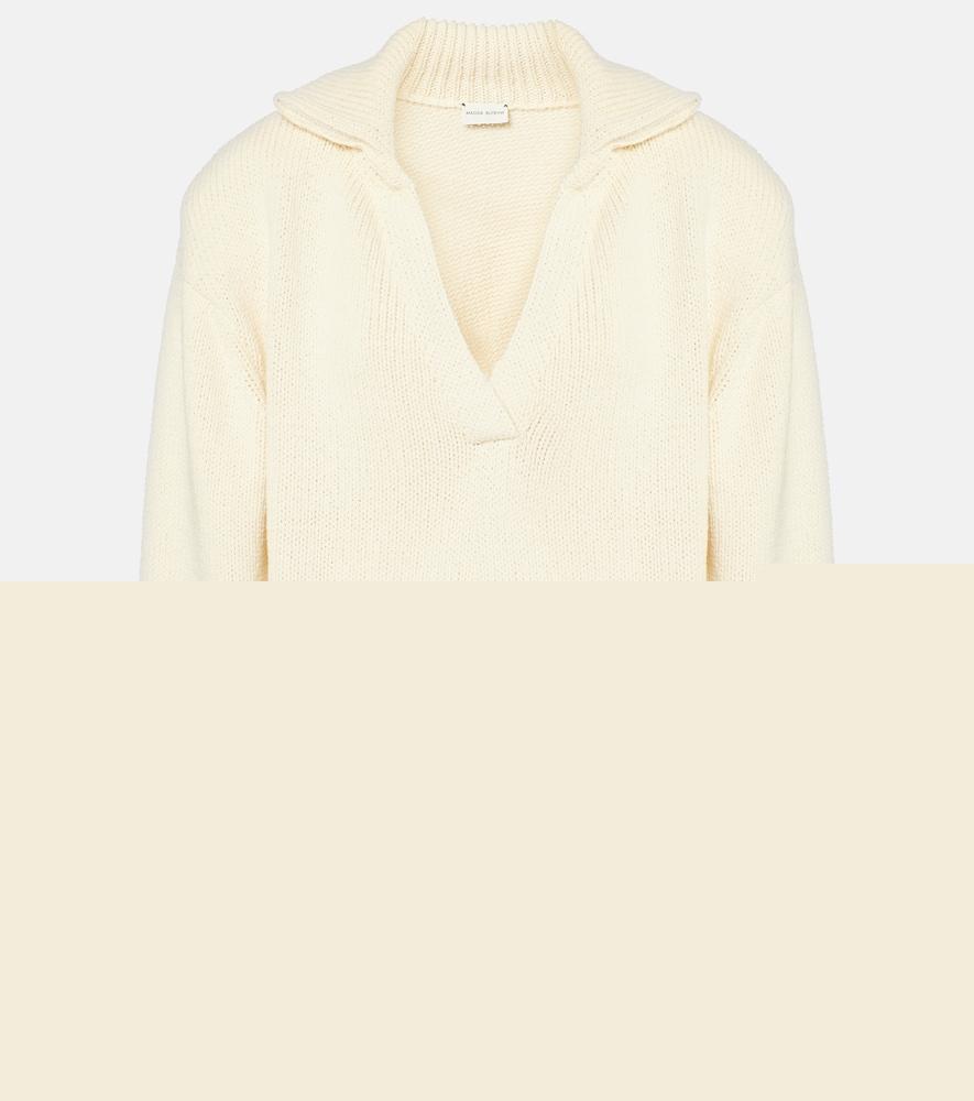magda butrym cropped cotton-blend polo sweater