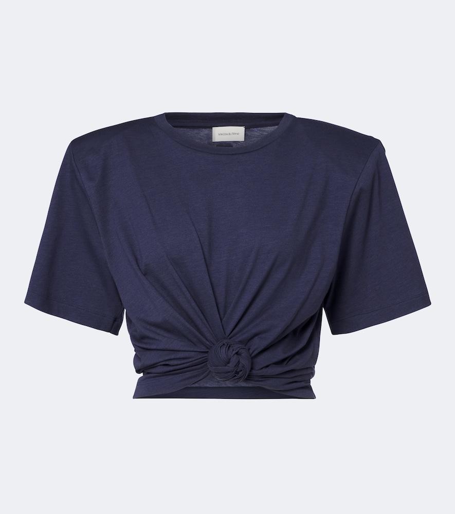 magda butrym cropped cotton-blend t-shirt