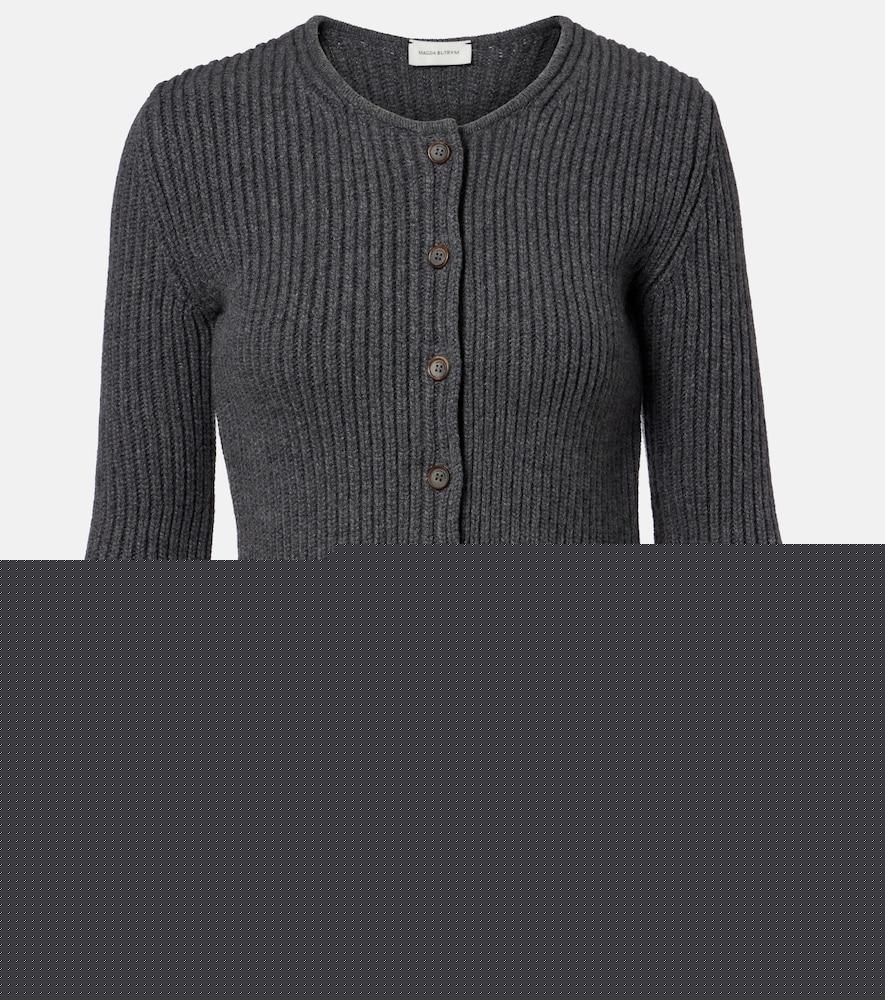 magda butrym cropped crochet-trimmed cashmere cardigan