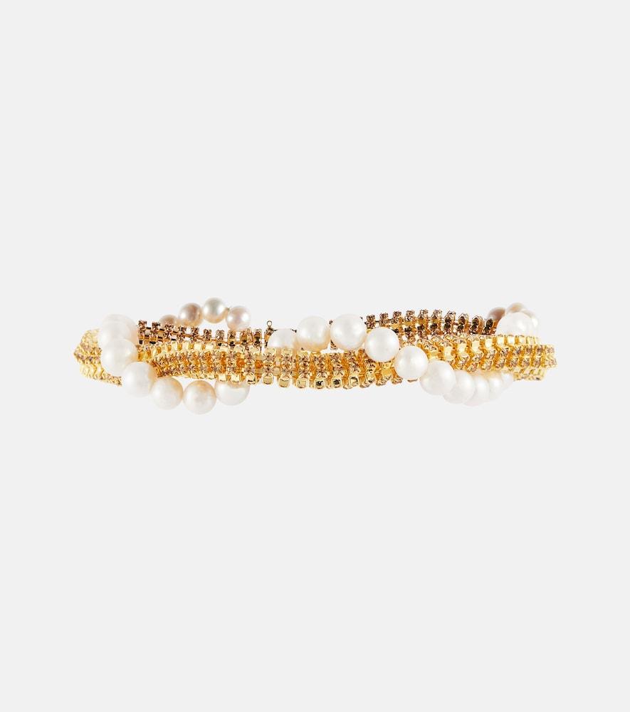 magda butrym crystal and faux pearl necklace