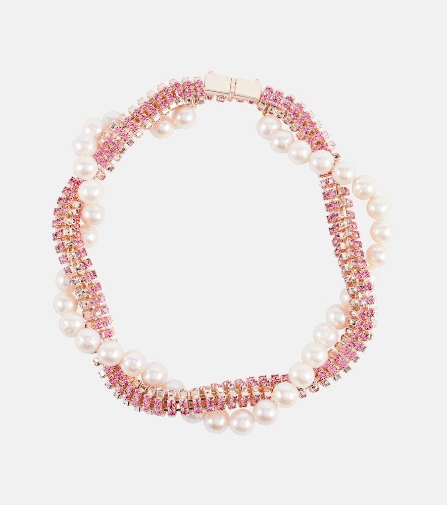 magda butrym crystal and pearl-embellished necklace