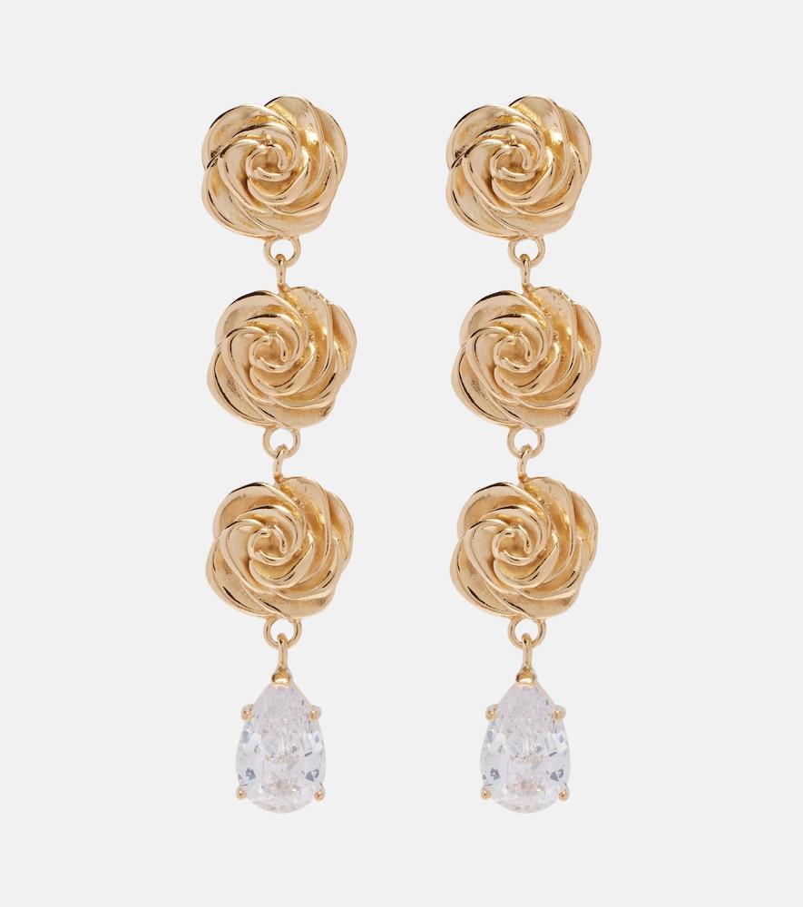 magda butrym crystal-embellished gold-plated drop earrings