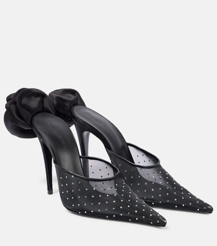 magda butrym crystal-embellished mesh pumps
