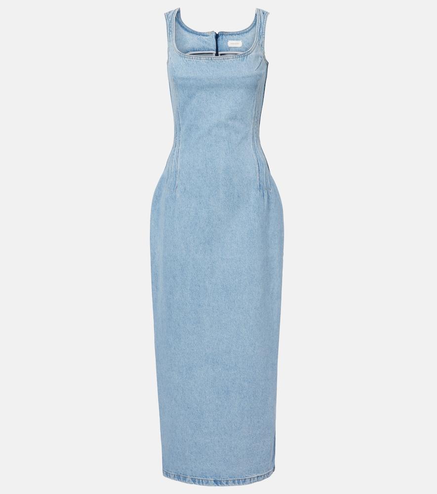magda butrym denim midi dress