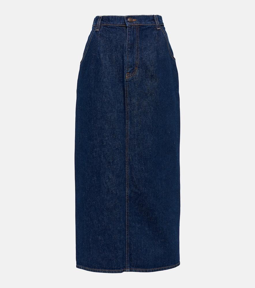 magda butrym denim midi skirt