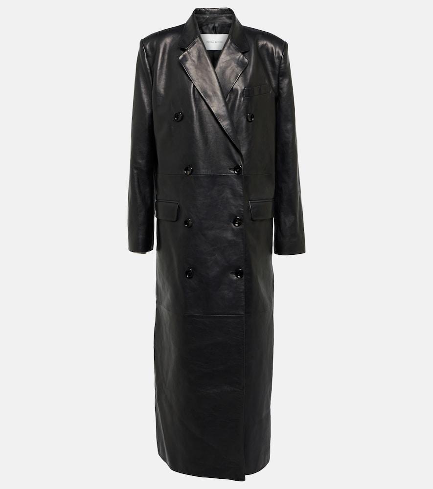 magda butrym double-breasted leather coat