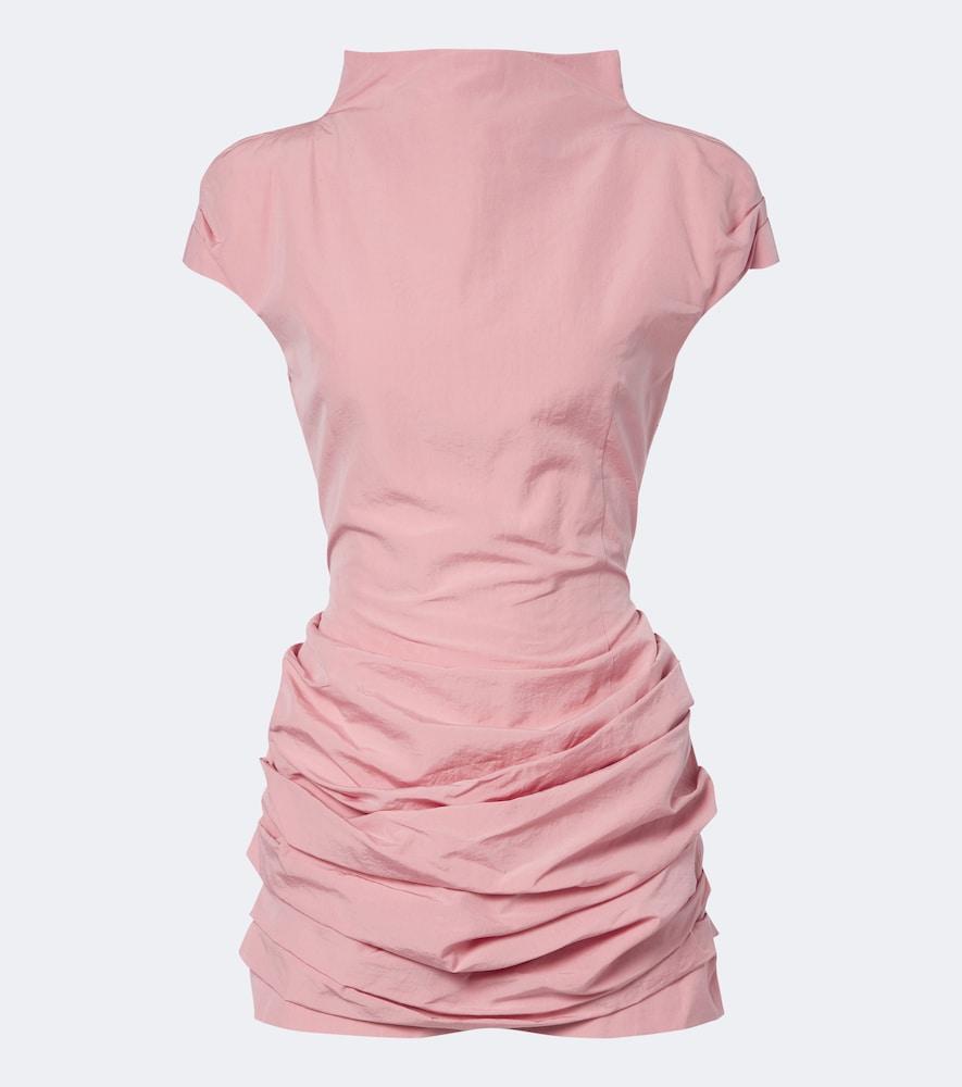 magda butrym draped cotton and silk minidress