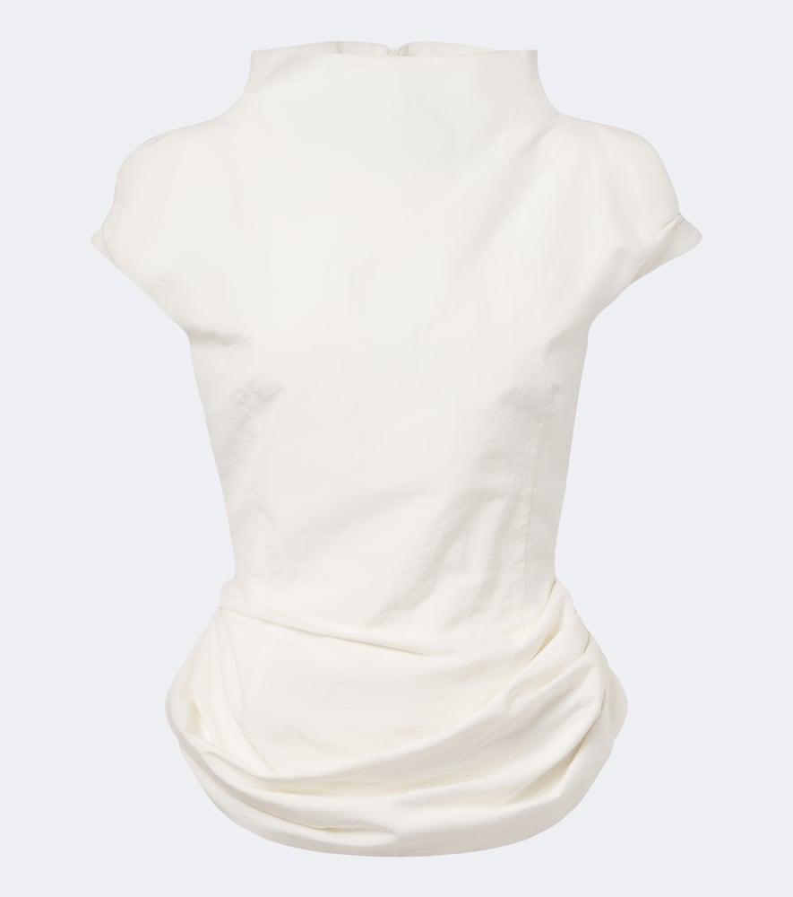 magda butrym draped cotton and silk top