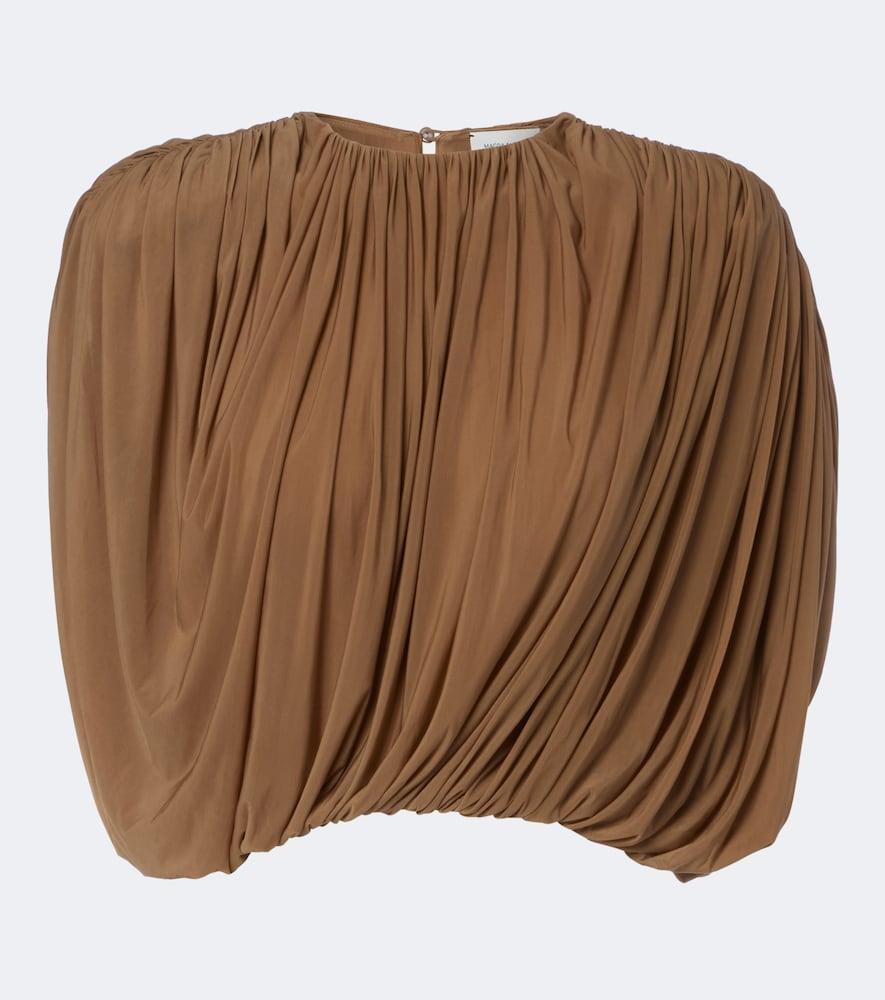 magda butrym draped jersey crop top