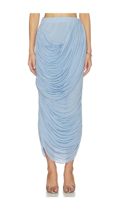 magda butrym draped midi skirt in baby blue. - size 36 (also in 40)